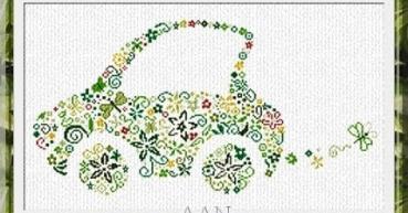 Alessandra Adelaide Needleworks Stickvorlage "Small Green Car "